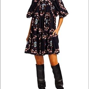 Sea New York - Lindstrom Short Puff-Sleeve Print Shift Dress